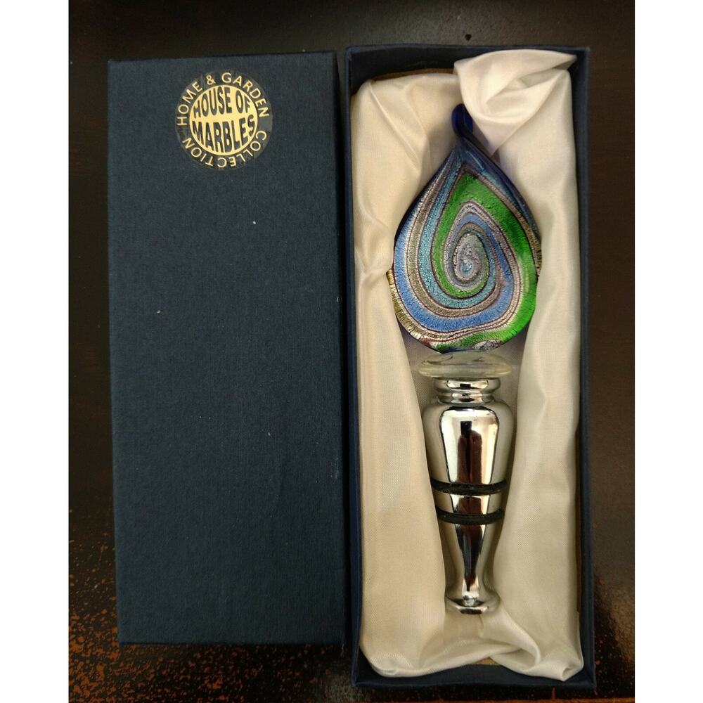 Art Glass Wine Bottle Stopper - House of Marbles Home & Garden Collection